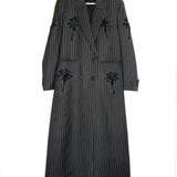 Dark Brown with Black Embellished Palm Tree Coat / SANAH YASIN - One Size