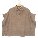 Brown Wool Blend Oversized Blouse / LIVIANA CONTI - Size 40