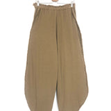 Brown XUBUE Cotton-jute Wide-leg Slit Pants / CARAVANA - Size S