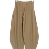 Brown XUBUE Cotton-jute Wide-leg Slit Pants / CARAVANA - Size S