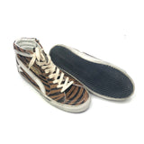 Brown Zebra-print High-top SLIDE Sneakers / GOLDEN GOOSE - Size 39