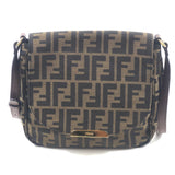 Brown Zucca Monogram Canvas Crossbody Bag / FENDI