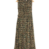 Brown/Khaki KASIA Paisley Silk-blend Sleeveless Midi Dress / ULLA JOHNSON - Size US 4