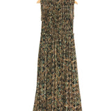 Brown/Khaki KASIA Paisley Silk-blend Sleeveless Midi Dress / ULLA JOHNSON - Size US 4
