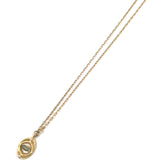 Brushed Gold-plated Oval Links with Oval Labradorite Eye Pendant ISIS Necklace / HANKA IN