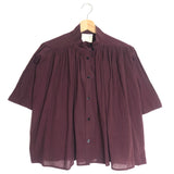 Burgundy AJMAN Handwoven Cotton Blouse / VOYAGE 102 - Size S
