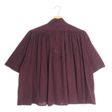 Burgundy AJMAN Handwoven Cotton Blouse / VOYAGE 102 - Size S