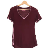 Burgundy ATIA Foil Embellished Short Sleeves T-shirt / ZADIG & VOLTAIRE  Size XS