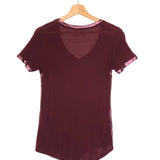 Burgundy ATIA Foil Embellished Short Sleeves T-shirt / ZADIG & VOLTAIRE  Size XS