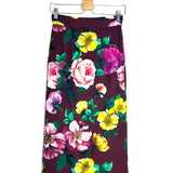 Burgundy Camelia Print Silk Voile Co-Ord Set / DOLCE & GABBANA - Size Top IT 42 | Skirt IT 38