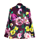 Burgundy Camelia Print Silk Voile Co-Ord Set / DOLCE & GABBANA - Size Top IT 42 | Skirt IT 38