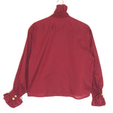 Burgundy EZRA Frilled Turtleneck Long Sleeves Shirt / THE LABEL EDITION - Size S