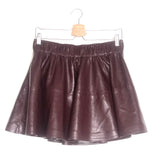 Burgundy Faux Leather Skater Skirt / H&M EDITION - Size 38