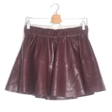 Burgundy Faux Leather Skater Skirt / H&M EDITION - Size 38