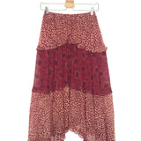 Burgundy GAPI Asymmetric Printed Midi Skirt / BA&SH - Size 0
