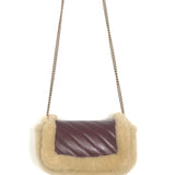 Burgundy GG MARMONT Shearling Leather Super Mini Bag / GUCCI - One Size