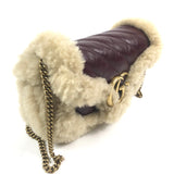 Burgundy GG MARMONT Shearling Leather Super Mini Bag / GUCCI - One Size