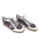 Burgundy Glitter and Nappa Leather BALLSTAR Sneakers / GOLDEN GOOSE - Size 41