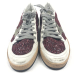 Burgundy Glitter and Nappa Leather BALLSTAR Sneakers / GOLDEN GOOSE - Size 41