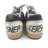 Burgundy Glitter and Nappa Leather BALLSTAR Sneakers / GOLDEN GOOSE - Size 41