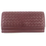 Burgundy Intrecciato Long Wallet / BOTTEGA VENETA