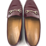 Burgundy JORDAAN Horsebit-detailed Patent-leather Loafers / GUCCI - Size 39