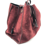 Burgundy LEON Suede Maxi Tote Bag / JEROME DREYFUSS