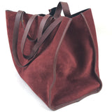 Burgundy LEON Suede Maxi Tote Bag / JEROME DREYFUSS