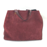 Burgundy LEON Suede Maxi Tote Bag / JEROME DREYFUSS
