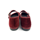 Burgundy LUCRECIA Mary Jane Velvet Flats / FLABELUS - Size 38