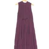 Burgundy MINETTA Silk Pleated Sleeveless Midi Dress / ULLA JOHNSON - Size US 2