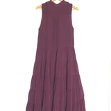 Burgundy MINETTA Silk Pleated Sleeveless Midi Dress / ULLA JOHNSON - Size US 2