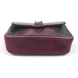Burgundy Mini AVA Owl Suede and Python Shoulder Bag / CLARIS VIROT