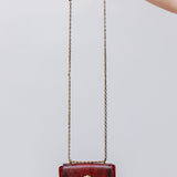 Burgundy Mini AVA Owl Suede and Python Shoulder Bag / CLARIS VIROT