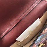 Burgundy NILE MINAUDIERE Floral Print Leather Hand Bag / CHLOE