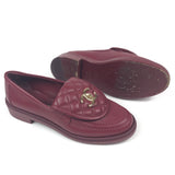 Burgundy Quilted Lambskin Leather CC Turnlock Loafers / CHANEL - Size 37C