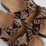 Burgundy Timor Sandals - model ODETTE / CLARIS VIROT - Size 37