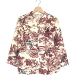 Burgundy Toile Tygg Jouy Satin Blouse / ZADIG & VOLTAIRE - Size M