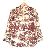 Burgundy Toile Tygg Jouy Satin Blouse / ZADIG & VOLTAIRE - Size M