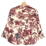 Burgundy TYGG Jouy Print Silky Satin Shirt / ZADIG & VOLTAIRE - Size XS