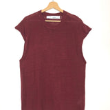 Burgundy WINDY Linen Crew Neck Sleeveless Top / IRO - Size XS