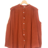 Burnt Orange Oversized Sleeveless Blouse - One Size