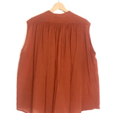 Burnt Orange Oversized Sleeveless Blouse - One Size