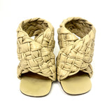 Butter Nappa Leather Intrecciato Ankle Strap Sandals / BOTTEGA VENETA - Size 39