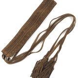 Camel ANOUSHKA Tasseled Suede Leather Belt / MAJE - One Size