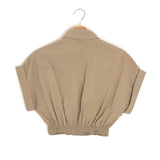 Camel Cotton Poplin Embroidered Logo Co-Ord Set / MIU MIU - Size 38