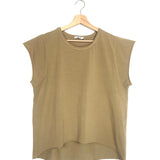 Camel Cotton Sleeveless T-shirt / ADILYNN - One Size