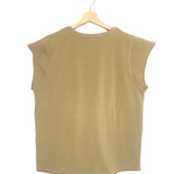 Camel Cotton Sleeveless T-shirt / ADILYNN - One Size