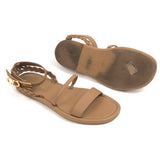 Camel EGEE Braided Ankle Strap Leather Flat Sandals / CHRISTIAN DIOR - Size 37