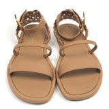 Camel EGEE Braided Ankle Strap Leather Flat Sandals / CHRISTIAN DIOR - Size 37